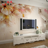 3d立体空间延伸电视背景墙壁纸卧室客厅大型壁画蝴蝶花园无缝墙纸