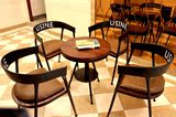 咖啡厅酒吧桌椅 复古实木甜品奶茶店西餐厅馆洽谈会客组合小圆桌
