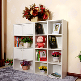 百世家具实木书柜简易自由组合书橱书架置物架儿童带门松木柜子