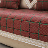 沙发垫布艺四季通用棉麻粗布坐垫子夏季 凉垫定做沙发巾简约现代