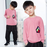 童装男童针织衫套头春款薄2016韩版儿童圆领打底衫中大童长袖T恤