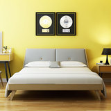 北欧格调卧室家具组合 现代简约实木床双人床1.5/1.8米创意板式床