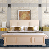 美式高箱储物床实木简欧烤漆床1.5白色法式床1.8双人床宜家简约款