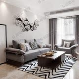 布艺沙发现代简约客厅茶几条纹地毯卧室满铺长方形地毯可定制包邮