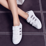 2016夏季韩版新款魔术贴运动鞋女学生板鞋三道杠休闲女鞋跑步鞋