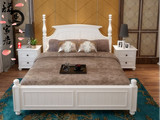 白色美式实木床韩式床欧式床高箱床双人床单人床宜家储物床包邮