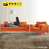 欧式简约现代小户型客厅布艺沙发组合休闲沙发 单人三人简易沙发