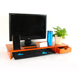 竹实木质显示器垫高增高架电脑液晶屏幕底座办公室键盘收纳置物架