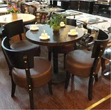 实木餐椅布艺餐桌椅酒店饭店咖啡厅餐厅椅子软包北欧简约复古欧式