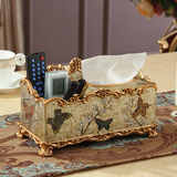 树脂多功能欧式纸巾盒抽纸盒餐巾纸抽盒客厅茶几遥控器收纳盒创意