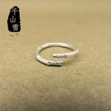 2016新款 925纯银饰品日韩版简约个性百搭枯木戒指指环女生日礼物