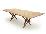 北欧实木家具 设计师实木餐桌原木办公桌书桌电脑桌会议桌洽谈桌