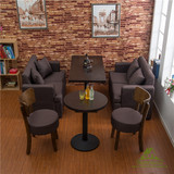 简约现代甜品奶茶店桌椅 西餐茶餐厅实木椅 咖啡厅沙发餐桌椅组合