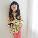 2016年夏季新款女童装 儿童韩版衬衫蝙蝠袖衬衣纯棉空调衣防晒衣