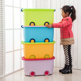 滑轮大号塑料收纳箱衣物整理箱衣服储物箱收纳盒儿童玩具收纳箱