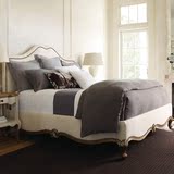 美式乡村实木床 法式复古双人床婚床 欧式简约布艺床高端卧室家具