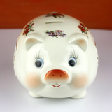 景德镇陶瓷器小猪存钱罐储蓄罐摆件 创意可爱礼品招财进宝有大号
