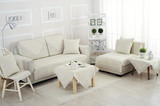 沙发垫布艺全棉中式实木沙发垫防滑简约现代飘窗垫米色四季通用夏