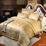 欧式提花贡缎床盖四件套夹棉床单被套双人加大1.5 1.8 2m床