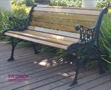 户外家具公园休闲长凳阳台防腐木实木双人座椅靠背长椅铁艺公园椅