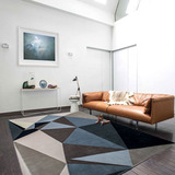 客厅灰色格子地毯样板房间大门厅客厅沙发卧室大2*3米图案定制