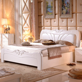 实木床1.8白色韩式公主床中式双人床婚床气动高箱储物床特价包邮