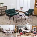 特价实木单人双人简易日式沙发咖啡厅客厅布艺小型简约沙发椅宜家