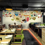 简约欧式食物咖啡大型壁画餐厅咖啡厅休闲吧墙纸面包店奶茶店壁纸