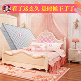 卧室组合家具韩式床粉色床欧式床田园床实木床1.5米双人床公主床