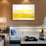 现代客厅简约油画装饰画抽象油画沙发背景挂画卧室横幅画装饰画