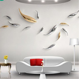 墙上装饰品创意客厅家居壁饰挂饰壁挂墙饰立体树脂电镀墙面挂件鱼