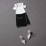 欧洲站2016夏装新款气质淑女短袖针织衫T恤一步裙半身裙套装女潮