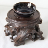 花瓶底座圆形木质 陶瓷茶壶花盆佛像鱼缸奇石头实木摆件底座
