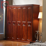 全实木衣柜 进口橡木三门四门五门六门衣柜 现代中式家具组装衣柜