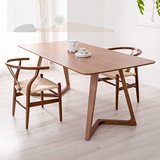 新中式实木餐桌 简约办公桌会议桌 现代简易木质小户型餐桌休闲桌