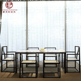 样板房现代中式餐桌椅 万物新中式家具 样板房间水曲柳实木餐椅