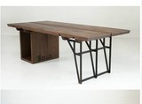 复古实木书桌电脑桌美式老板桌办公桌家用写字台设计师创意桌子
