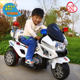 儿童电动摩托车双驱动警车男女小孩2-3-4-5-6岁充气轮玩具车童车