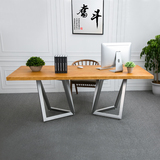 创意办公家具小型铁艺实木会议桌长桌家用简易写字台书桌简约现代