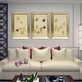 画境现代简约立体装饰画客厅金属蝴蝶竖版挂画创意卧室过道壁画