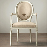 特价现货欧式 美式乡村实木橡木餐椅 法式复古白色做旧 书椅 椅子