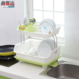 塑料双层碗碟架厨房置物架立式沥水碗架碗柜餐具收纳架餐具整理架
