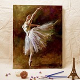 客厅diy 数字油画包邮特价 手绘情侣欧式抽象人物装饰画 芭蕾舞者