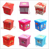 结婚订婚瓦楞盒礼品盒方盒正方形喜糖包装盒回手提袋生日满月批发