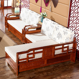 实木沙发组合水曲柳现代中式贵妃转角新中式储物冬夏两用客厅家具