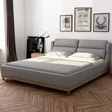 现代简约床可拆洗布艺床北欧布床双人床1.8米婚床榻榻米储物软床