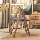 北欧宜家实木餐椅家用原木休闲椅异形简约日式整装A字椅子现代