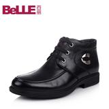 Belle/百丽男鞋冬季加绒保暖男靴商务休闲系带男短靴T0819DD4