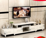 电视柜茶几组合套装 白色客厅宜家现代简约实木地柜欧式方形伸缩