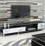 新款烤漆钢化玻璃电视柜茶几组合简约现代可伸缩电视机柜欧式客厅